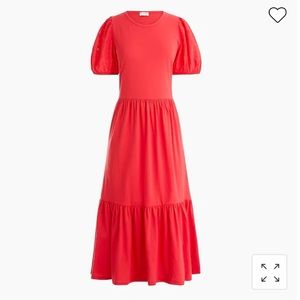 J.Crew Eyelet-sleeve knit midi dress Sz L